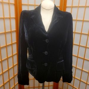 Black silk velvet jacket Anthropology